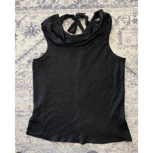 Cato Black Sleeveless Top 18/20W Womens Plus Blouse Tie Back Cowl Neck